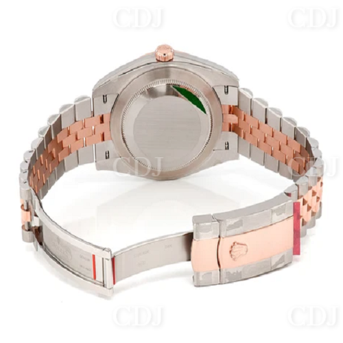 Lab Grown Diamond Bezel Rose Dial Rolex Plain Watch customdiamjewel