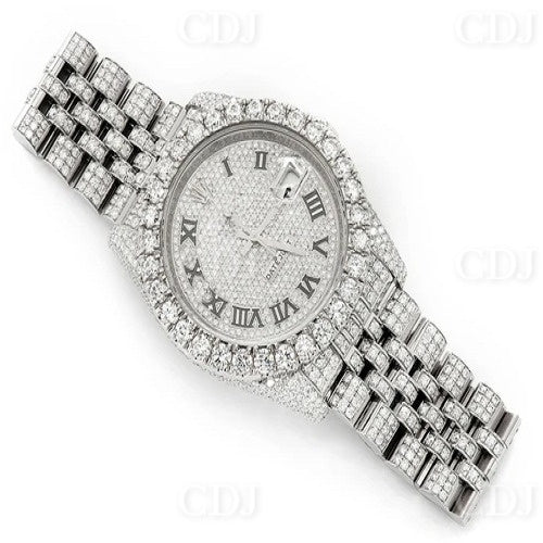 Full White Rolex Jubilee Moissanite Watch customdiamjewel