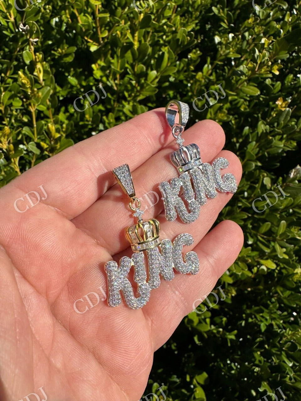 Hip Hop King With Crown Moissanite Pendant  customdiamjewel   