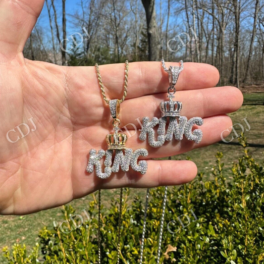 Hip Hop King With Crown Moissanite Pendant  customdiamjewel   