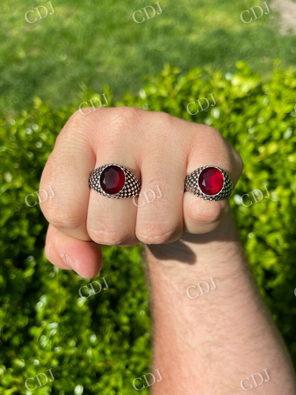 Ruby Red Stone Ring Pinky Signet Ring  customdiamjewel   