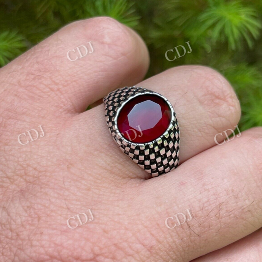 Ruby Red Stone Ring Pinky Signet Ring  customdiamjewel   
