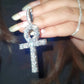 Round Moissanite Silver Ankh Cross  Pendant hip hop jewelry customdiamjewel   