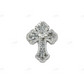925 Silver Baguette Diamond Fleur De Lis Cross Ring hip hop ring customdiamjewel