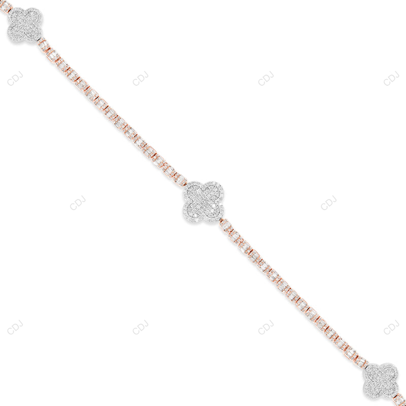 VVS Moissanite 925 Silver Clover Chain For Men And Women CustomDiamJewel