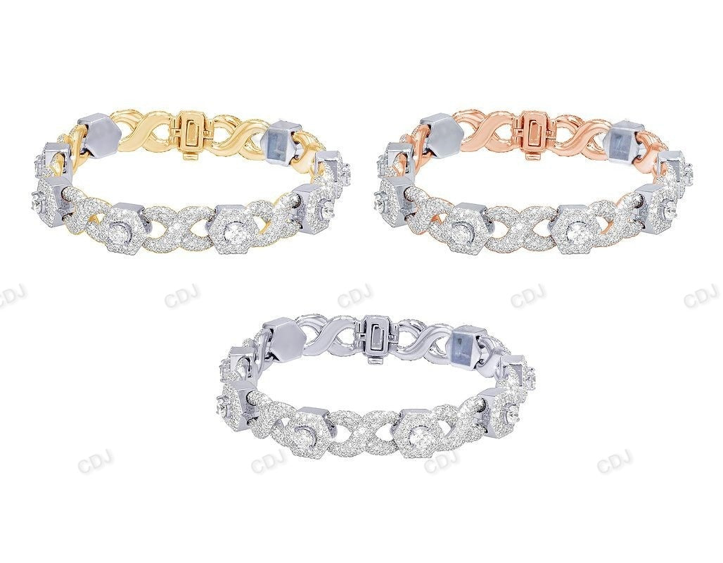 VVS Moissanite Fully Iced Unique Link Bracelet