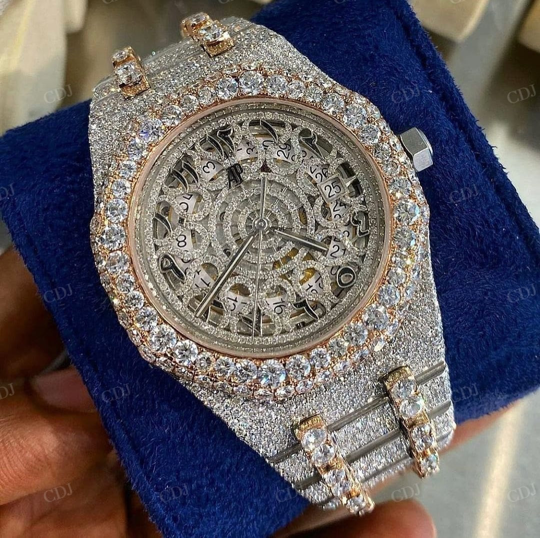 Hip Hop Custom Automatic Movement AP Skeleton Modified Watch customdiamjewel