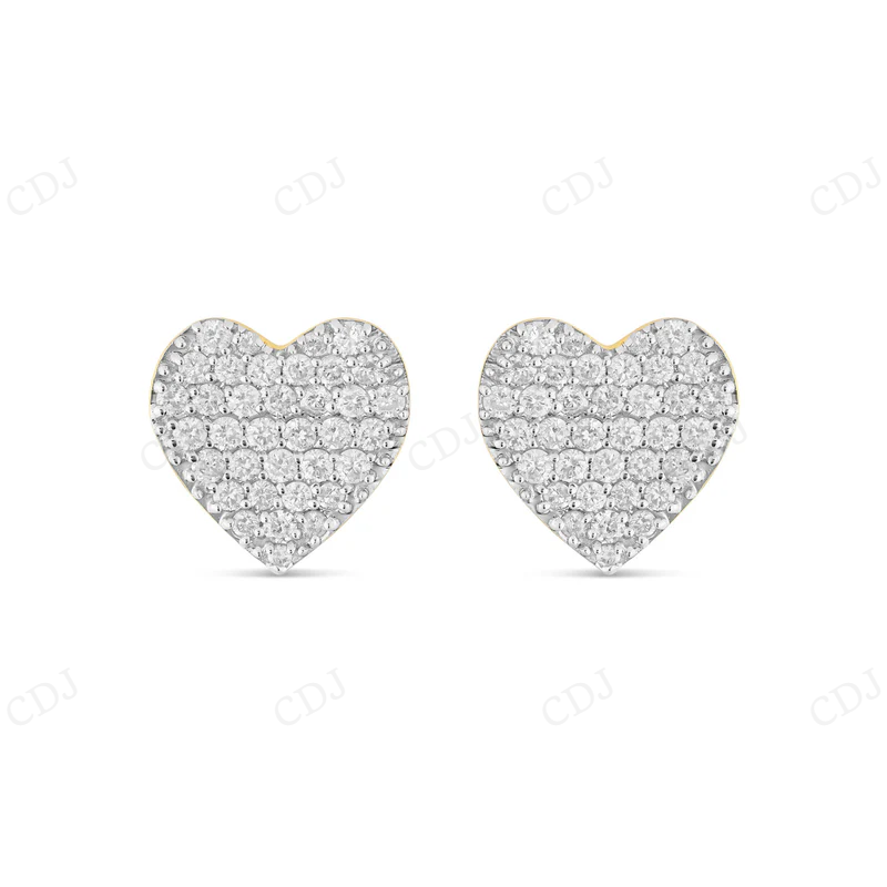 Unique Moissanite Diamond Heart Earrings Stud earrings CustomDiamJewel