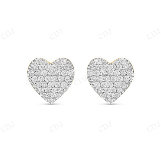 Unique Moissanite Diamond Heart Earrings Stud earrings CustomDiamJewel