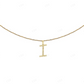 1" 0.20 CTW 10K Gold Natural Diamond Initial "I" Letter Pendant CustomDiamJewel