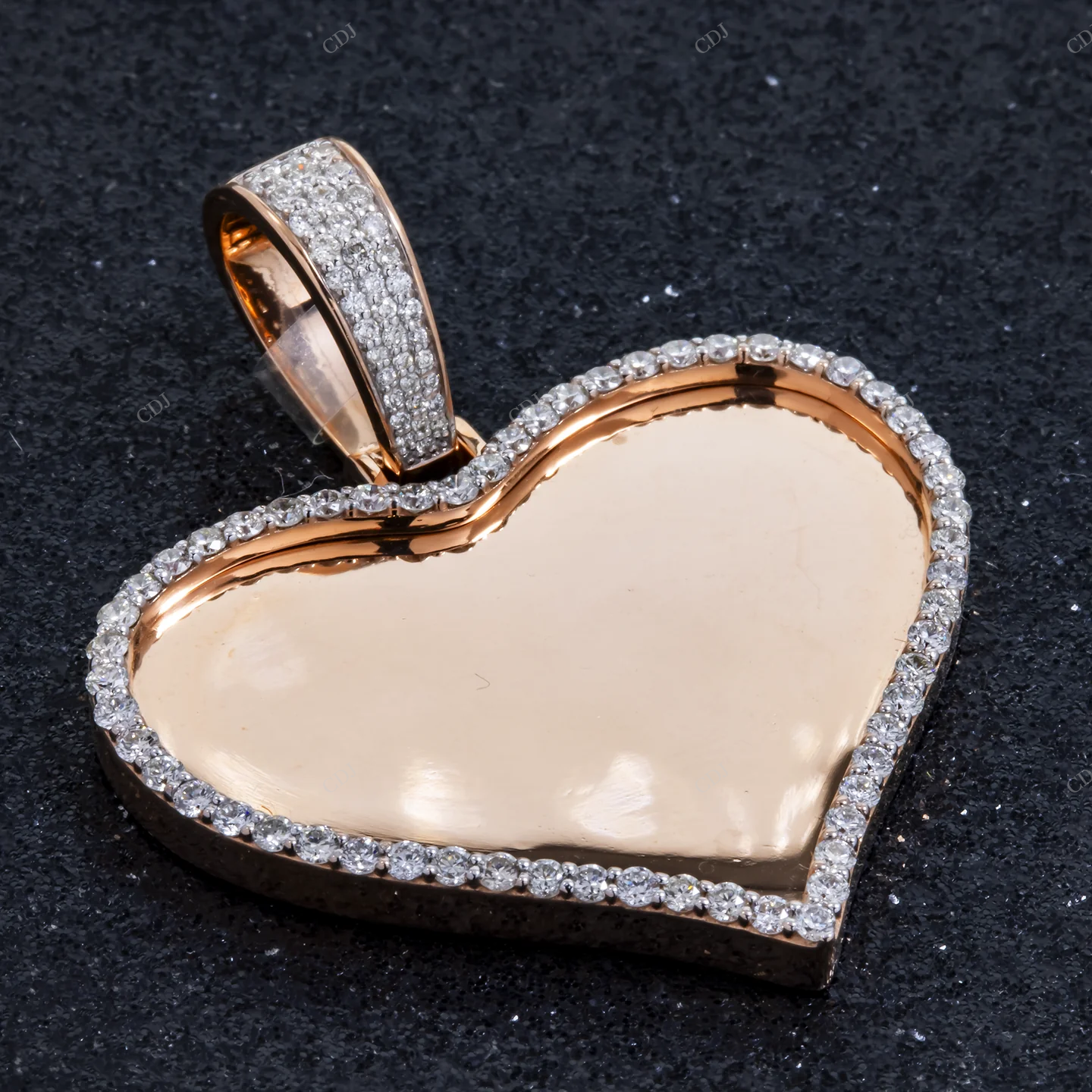 1.35 CTW Heart Picture Moissanite Pendant hip hop jewelry CustomDiamJewel