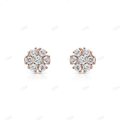 Moissanite Diamond Rose Gold Plated Earrings hip hop jewelry CustomDiamJewel