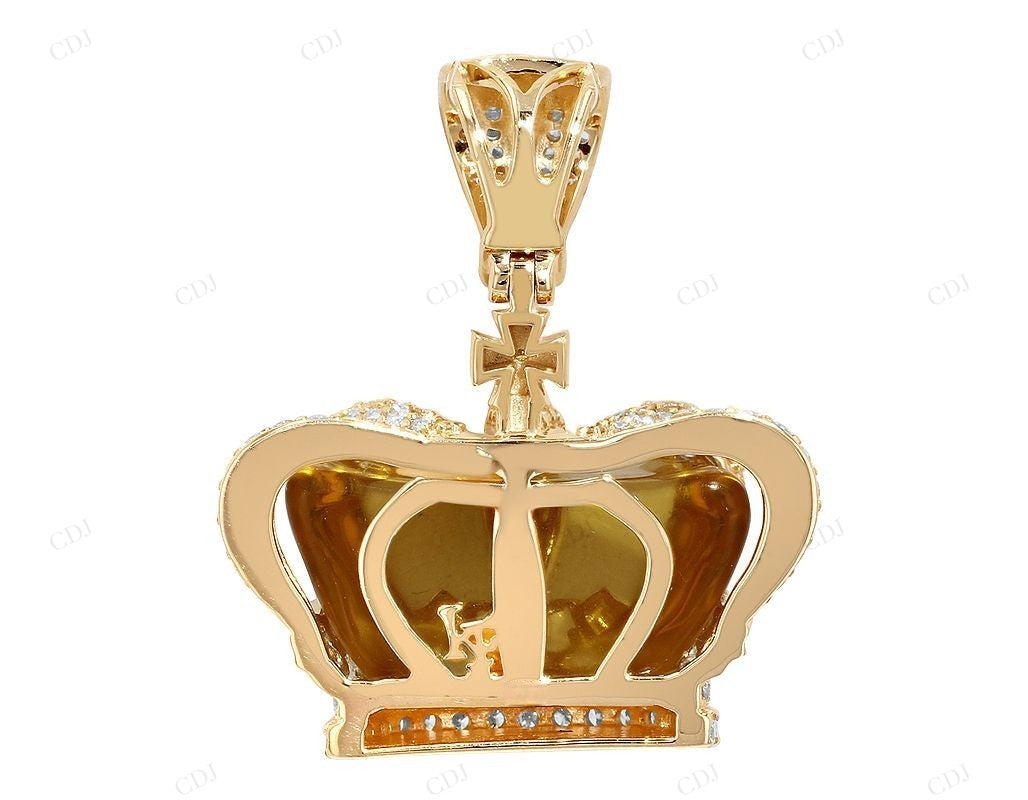 1.95 CTW Moissanite Sterling Silver Crown Pendant CustomDiamJewel