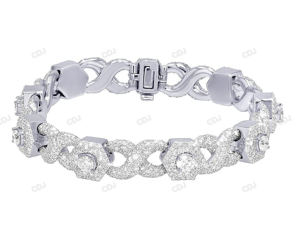 VVS Moissanite Fully Iced Unique Link Bracelet