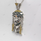 Custom Jesus Pendant with Blue/ White/ Yellow Diamonds hip hop jewelry CustomDiamJewel
