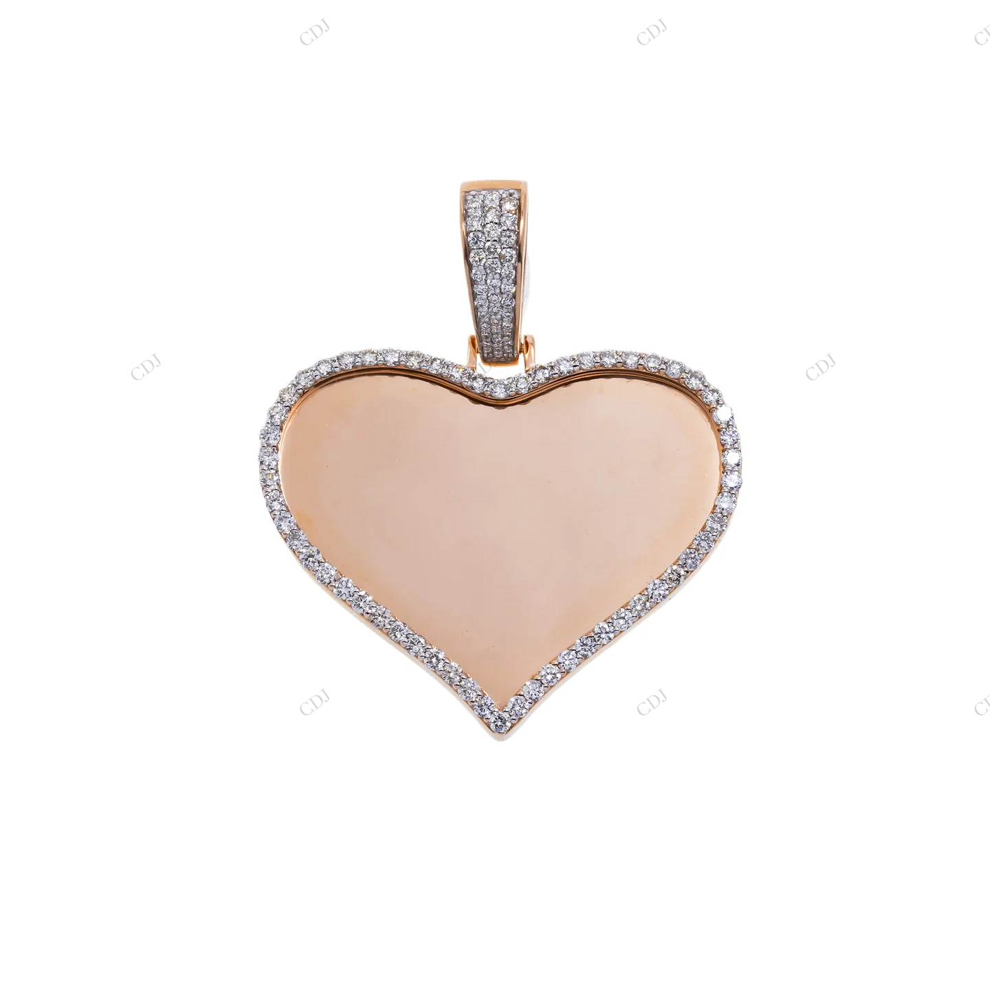 1.35 CTW Heart Picture Moissanite Pendant hip hop jewelry CustomDiamJewel