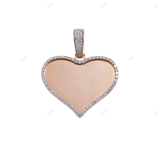 1.35 CTW Heart Picture Moissanite Pendant hip hop jewelry CustomDiamJewel