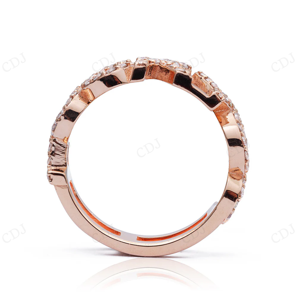 Iced Out 14k Rose Gold Letter Ring For Men hip hop jewelry CustomDiamJewel