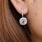 Colored Round Cut Halo Moissanite Earrings