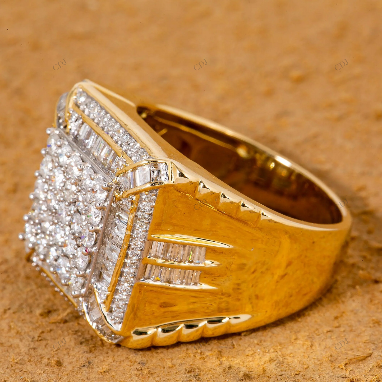 Luxury Square Moissanite Sterling Silver Men's Ring hip hop jewelry customdiamjewel