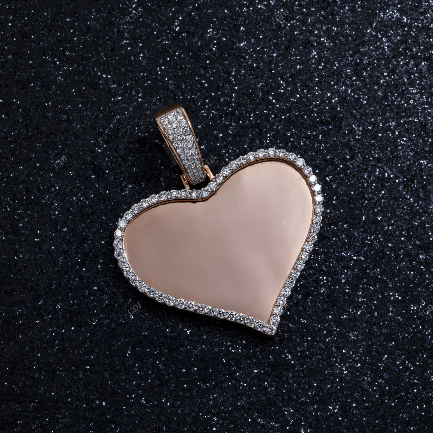 1.35 CTW Heart Picture Moissanite Pendant hip hop jewelry CustomDiamJewel