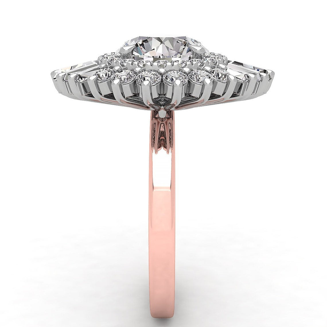 Round Cut Art Deco Style Engagement Ring  customdiamjewel   