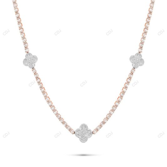 VVS Moissanite 925 Silver Clover Chain For Men And Women CustomDiamJewel