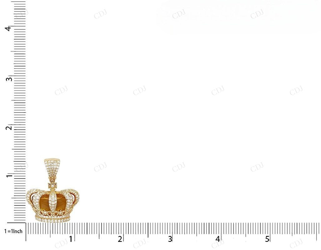 1.95 CTW Moissanite Sterling Silver Crown Pendant CustomDiamJewel