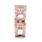 Iced Out 14k Rose Gold Letter Ring For Men hip hop jewelry CustomDiamJewel