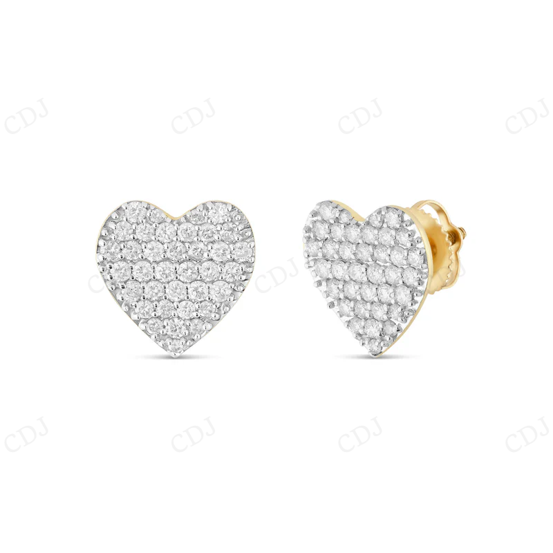Unique Moissanite Diamond Heart Earrings Stud earrings CustomDiamJewel