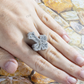 925 Silver Baguette Diamond Fleur De Lis Cross Ring hip hop ring customdiamjewel