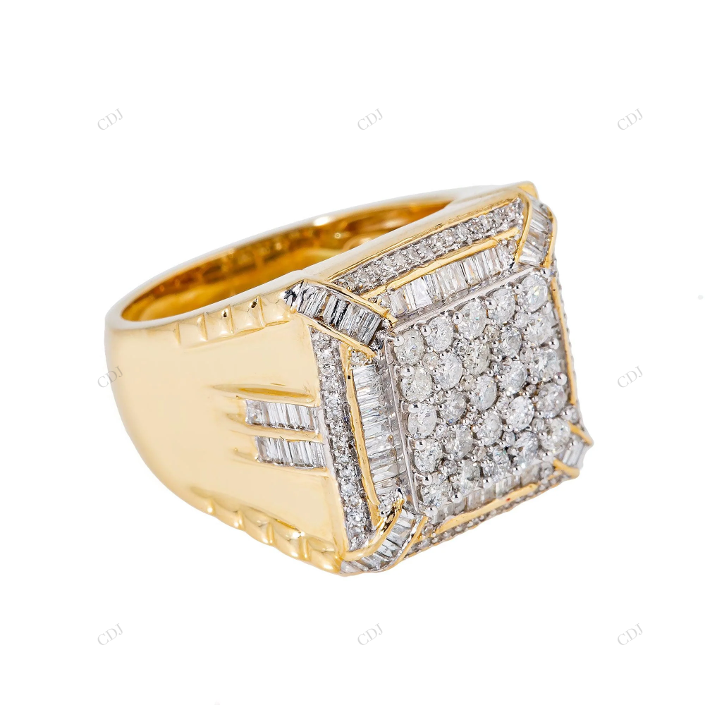 Luxury Square Moissanite Sterling Silver Men's Ring hip hop jewelry customdiamjewel