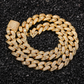 Iced Out 15MM Baguette Diamond Gold Cuban Chain hip hop jewelry CustomDiamJewel