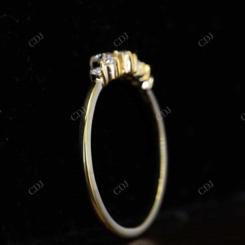 14K Solid Gold Dainty Cluster Diamond Band  customdiamjewel   