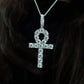 Round Moissanite Silver Ankh Cross  Pendant hip hop jewelry customdiamjewel   