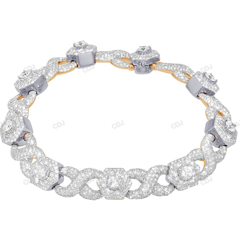 VVS Moissanite Fully Iced Unique Link Bracelet