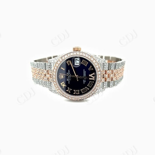 Customized Fully Iced Out Black Dial Rolex Watch customdiamjewel
