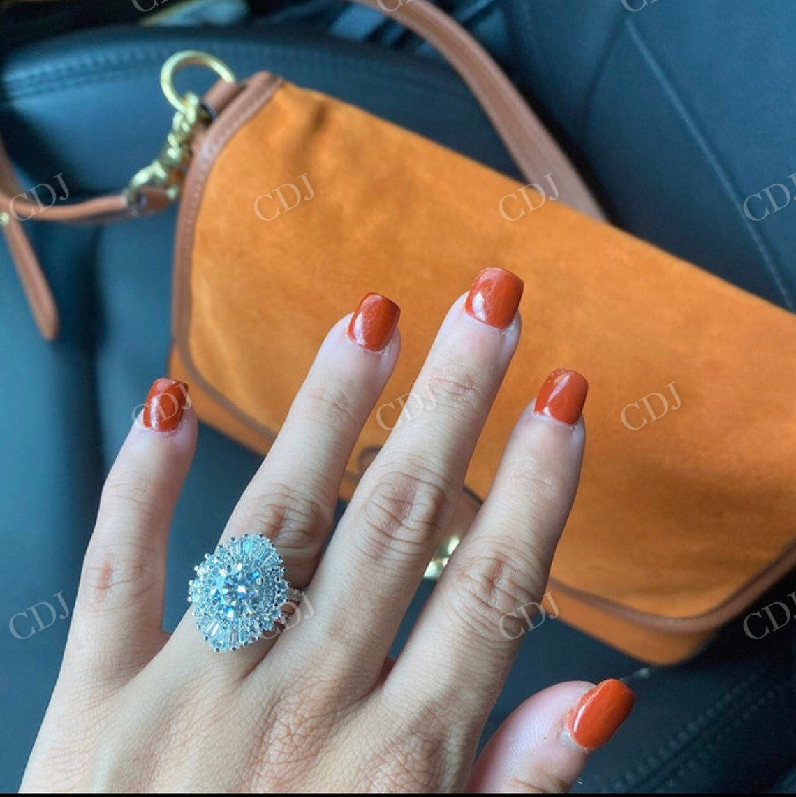 Round Cut Art Deco Style Engagement Ring  customdiamjewel   