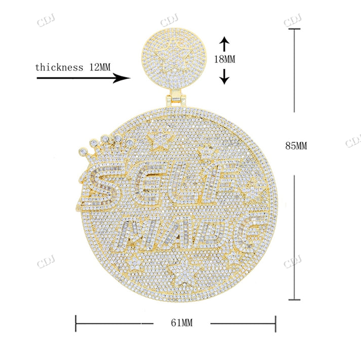 Moissanite Diamond SELF MADE Hip Hop Iced Out Pendant hip hop jewelry CustomDiamJewel