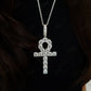 Round Moissanite Silver Ankh Cross  Pendant hip hop jewelry customdiamjewel   