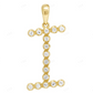 1" 0.20 CTW 10K Gold Natural Diamond Initial "I" Letter Pendant CustomDiamJewel