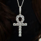 Round Moissanite Silver Ankh Cross  Pendant hip hop jewelry customdiamjewel   