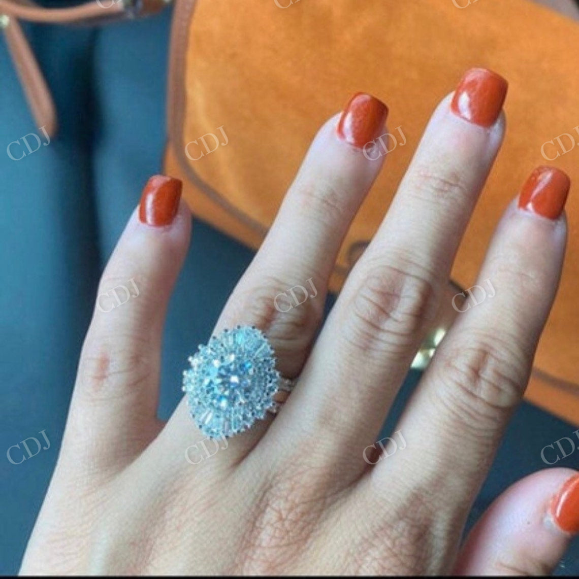 Round Cut Art Deco Style Engagement Ring  customdiamjewel   