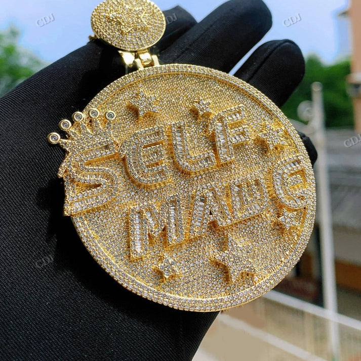 Moissanite Diamond SELF MADE Hip Hop Iced Out Pendant hip hop jewelry CustomDiamJewel
