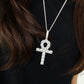 Round Moissanite Silver Ankh Cross  Pendant hip hop jewelry customdiamjewel   