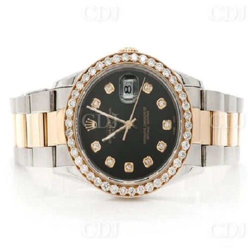 Rolex Hip Hop Fully Iced Out Luxury Black Dial Moissanite watch customdiamjewel