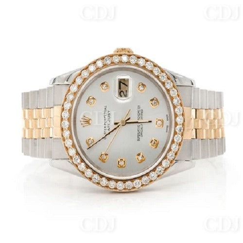 Yellow White Rolex Jubilee Natural Diamond Watch customdiamjewel