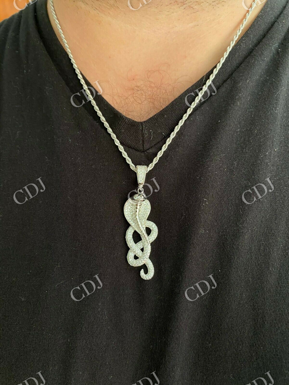 Moissanite Snake King Cobra Pendant  customdiamjewel   