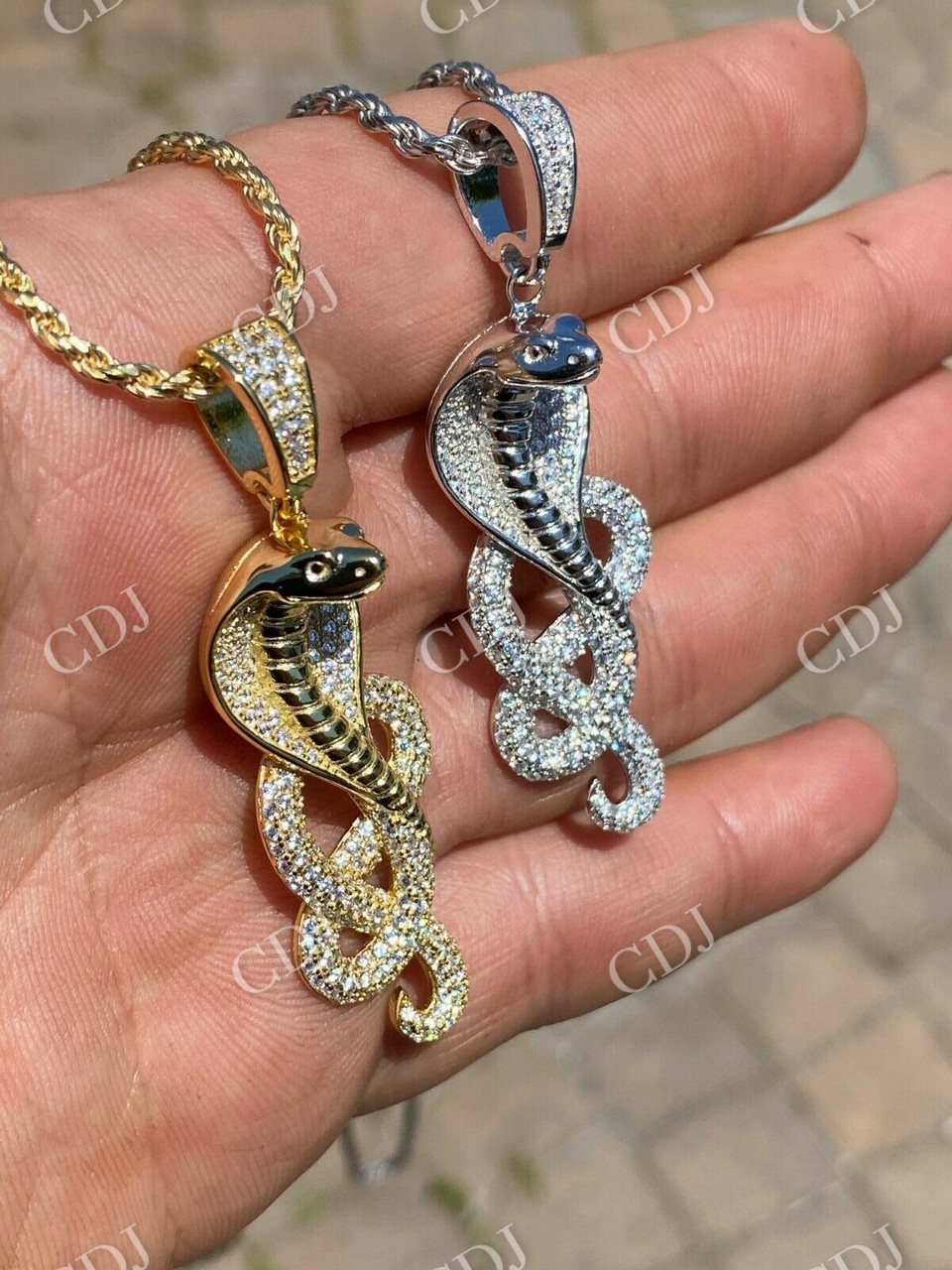 Moissanite Snake King Cobra Pendant  customdiamjewel   