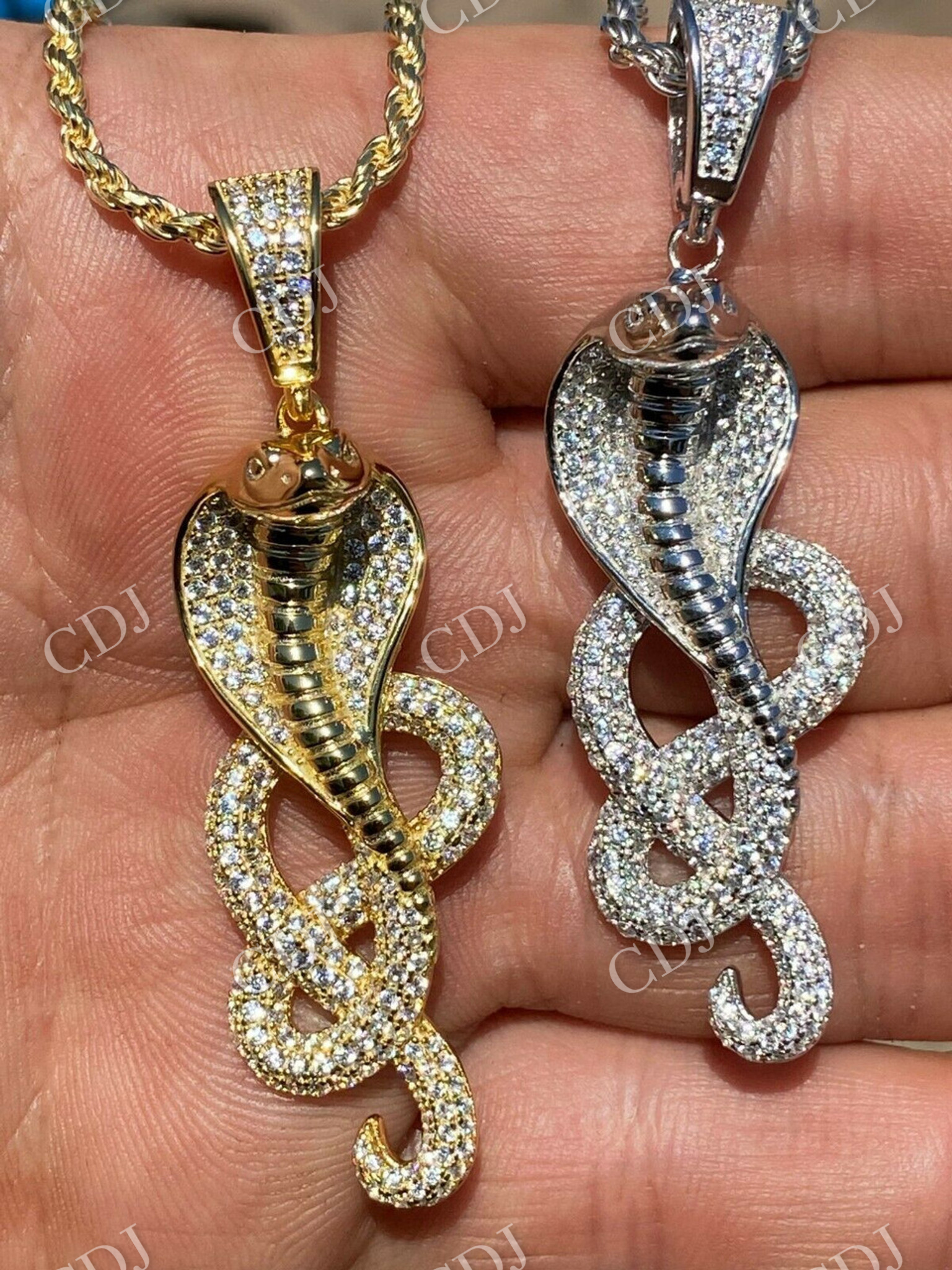 Moissanite Snake King Cobra Pendant  customdiamjewel   